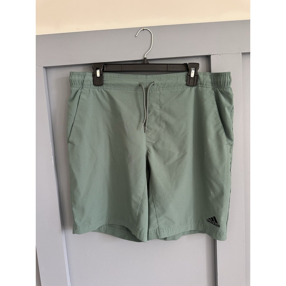 adidas Men's Golf Training Athletic Mesh Shorts Black/Mint Green, Size Large